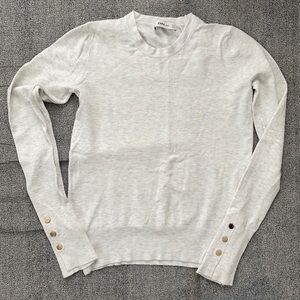Zara Knit Long Sleeves with gold faux buttons on sleeves, grey, size Small
